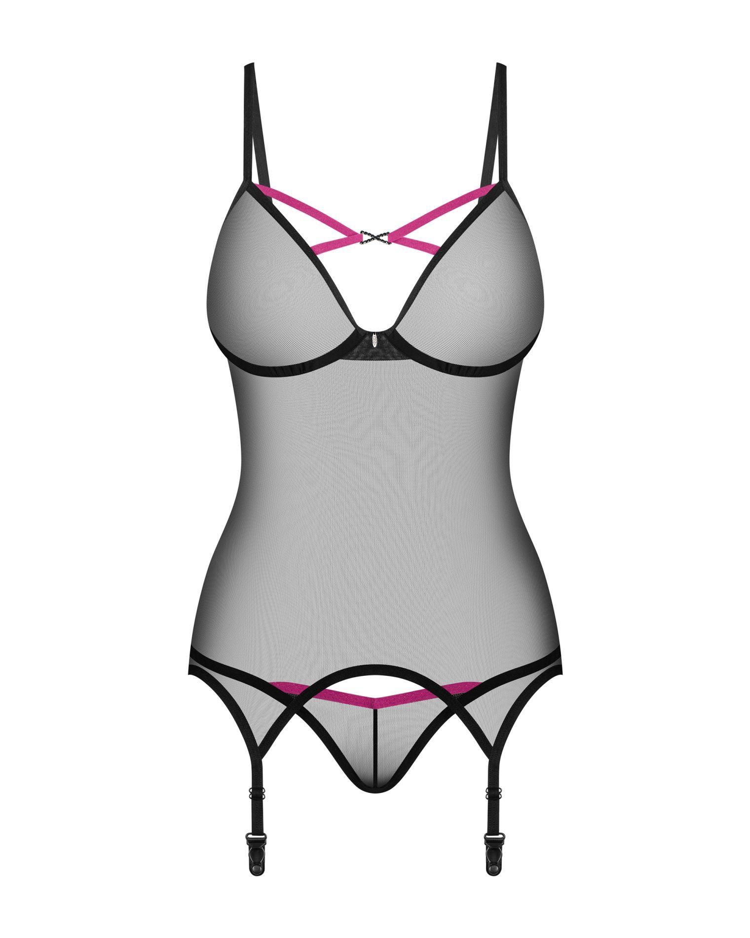Gorset i stringi Obsessive Novenes czarny M/L - 2