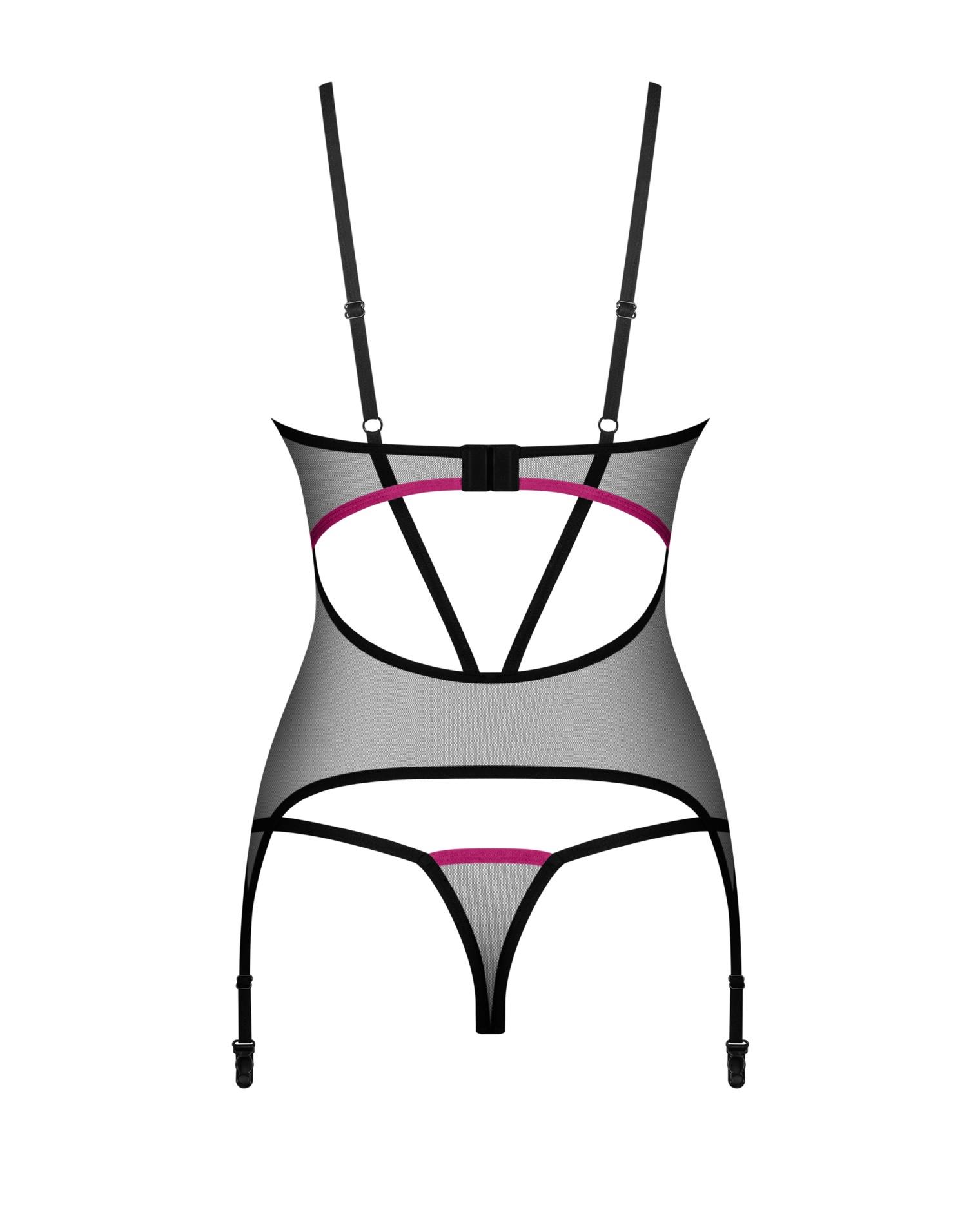 Gorset i stringi Obsessive Novenes czarny M/L - 5