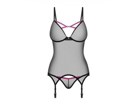 Gorset i stringi Obsessive Novenes czarny M/L - 2