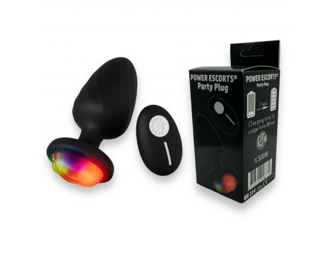 Wibrujący korek analny zdalny Power Escorts czarny silikonowy USB 10 cm