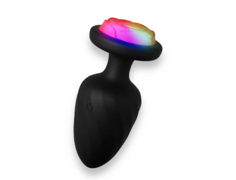 Wibrujący korek analny zdalny Power Escorts czarny silikonowy USB 10 cm - 2