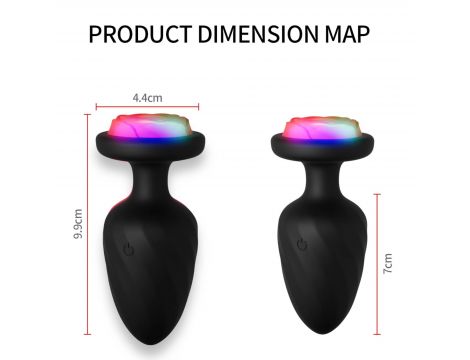Wibrujący korek analny zdalny Power Escorts czarny silikonowy USB 10 cm - 3