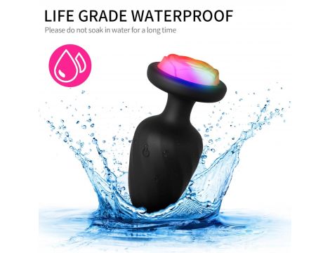 Wibrujący korek analny zdalny Power Escorts czarny silikonowy USB 10 cm - 5
