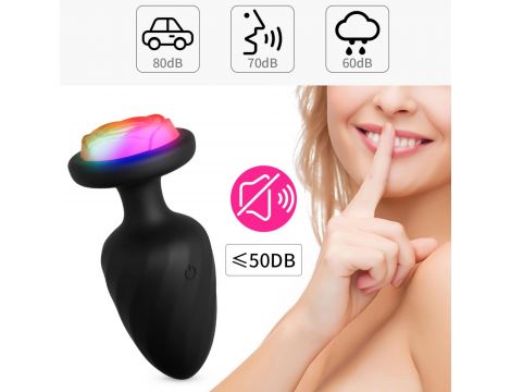 Wibrujący korek analny zdalny Power Escorts czarny silikonowy USB 10 cm - 6