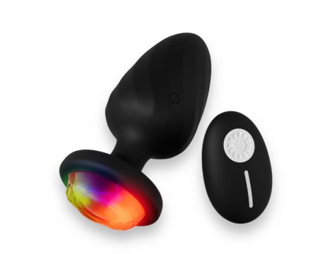 Wibrujący korek analny zdalny Power Escorts czarny silikonowy USB 10 cm - 7