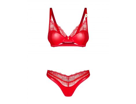 Komplet bielizny Obsessive Aliosa czerwony S/M