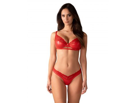 Komplet bielizny Obsessive Aliosa czerwony S/M - 5