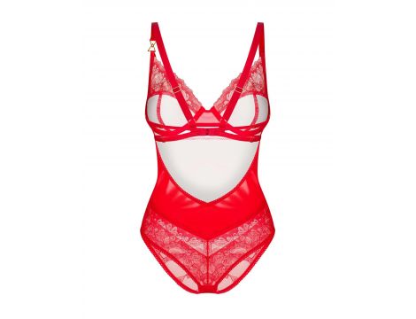 Body koronkowe Aliosa Obsessive czerwone S/M - 6