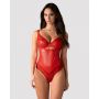 Body koronkowe Aliosa Obsessive czerwone S/M - 5