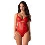 Body koronkowe Aliosa Obsessive czerwone S/M - 8