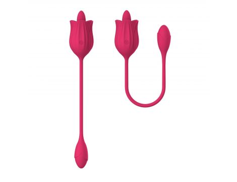 Stymulator liżący z wibrującym jajkiem silikonowy USB B Series Magic - 7