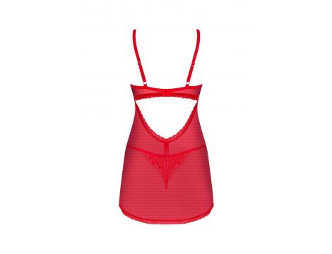 Babydoll i stringi Obsessive Chilisa czerwony XS/S - 4