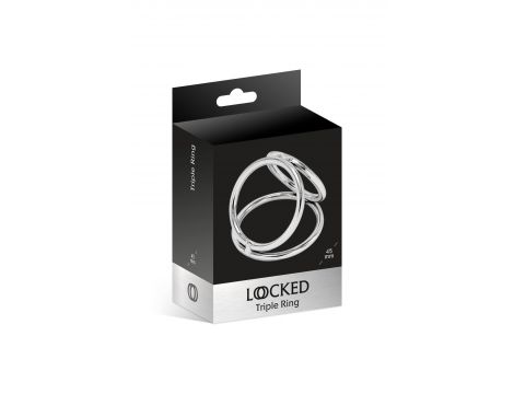 Pierścień erekcyjny potrójny Locked ze stali 45 32 37 mm