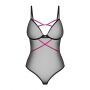 Body Obsessive Novenes czarne transparentne z fioletowymi paskami XS/S - 8