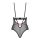 Body Obsessive Novenes czarne transparentne z fioletowymi paskami XS/S