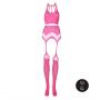 Komplet bielizny Ouch neonowy różowy z topem i pończochami XS/XL - 6