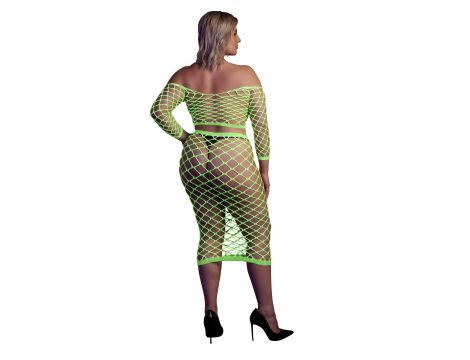 Neonowy komplet bielizny Ouch top z rękawem i spódnica XL XXXXL - 4
