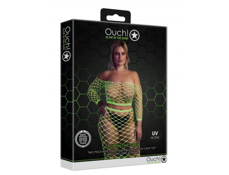 Neonowy komplet bielizny Ouch top z rękawem i spódnica XL XXXXL - 3
