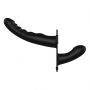 Strap on silikonowy Ouch z podwójnym dildo regulowany czarny - 6