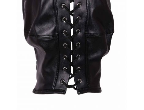 Maska BDSM z blond kucykiem Ouch! czarna 55 cm - 4