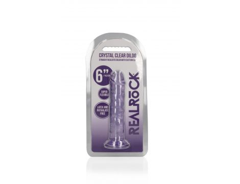 Żelowe przezroczyste dildo realistyczne z przyssawką RealRock 14,5 cm - 3