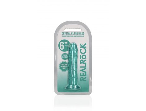 Dildo żelowe realistyczne z przyssawką przezroczyste RealRock 14,5 cm - 2