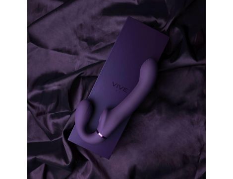 Strapon bezpaskowy Vive Ai wibrujący z falami powietrznymi fioletowy USB - 6