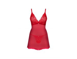 Czerwony babydoll z stringami Obsessive Chilisa M/L