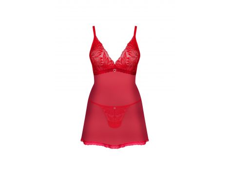 Czerwony babydoll z stringami Obsessive Chilisa M/L