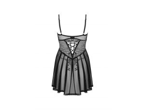 Babydoll i stringi Obsessive Chemeris czarny M/L