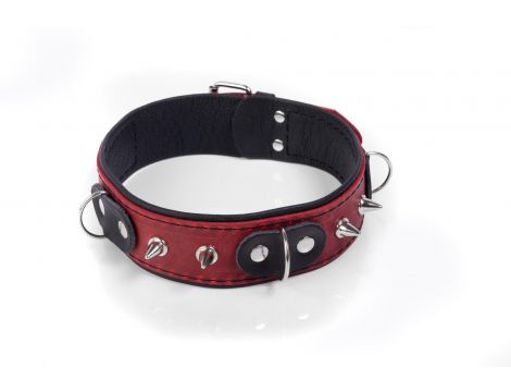 Obroża skórzana Crazy Horse Whips Collection czerwona Small - 2