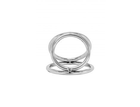 Pierścień erekcyjny Triple Ring Locked stal nierdzewna 50 37 45 mm - 3