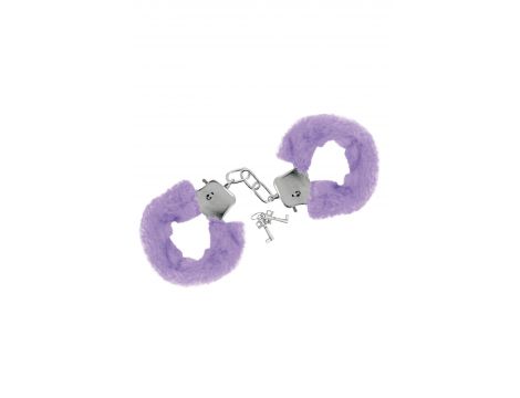 Kajdanki stalowe z fioletowym futerkiem Sweet Caress - 2