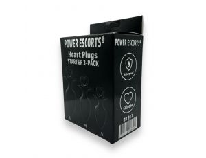 Zestaw korków analnych Power Escorts Heart silikonowy S M L czarny