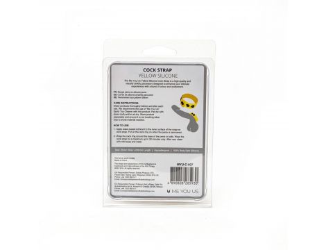 Silikonowy pierścień erekcyjny Me You Us żółty 21 cm - 2