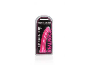 Smukłe Realistyczne Dildo z Przyssawką Świecące w Ciemności 15,5 cm