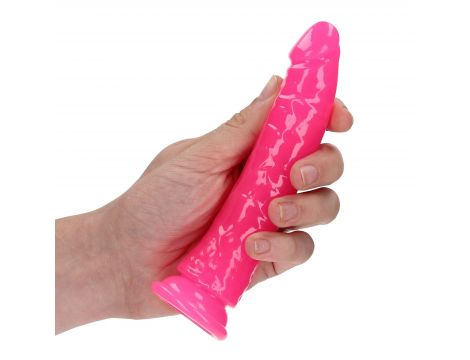 Smukłe Realistyczne Dildo z Przyssawką Świecące w Ciemności 15,5 cm - 7