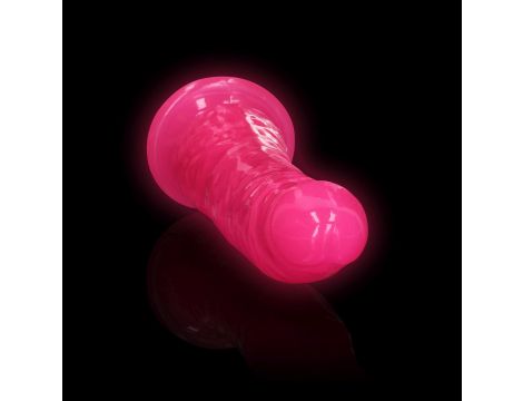 Smukłe Realistyczne Dildo z Przyssawką Świecące w Ciemności 15,5 cm - 4