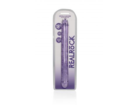 Podwójne dildo realistyczne RealRock przezroczyste 45 cm - 2
