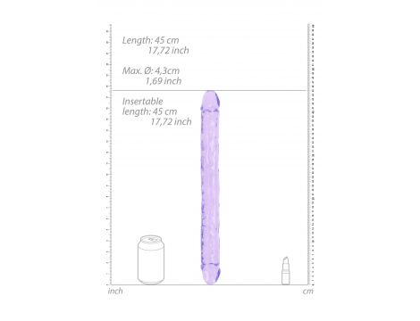 Podwójne dildo realistyczne RealRock przezroczyste 45 cm