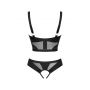 Komplet bielizny erotycznej Obsessive Chic Amoria otwarty czarny XS/S - 5