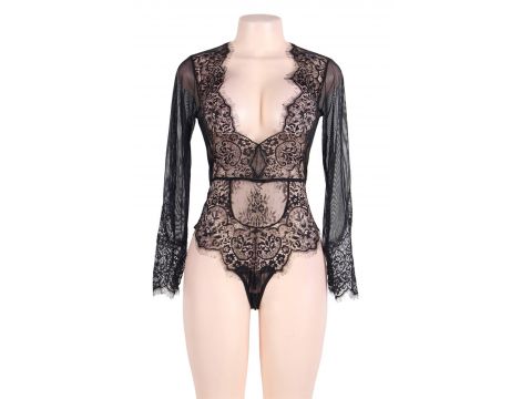 Body z długim rękawem Paris Hollywood R80400 czarne - 4