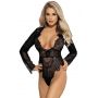 Body z długim rękawem Paris Hollywood R80400 czarne - 2