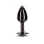 Korek analny Taboom z diamentem czarny 7.2 cm - 4