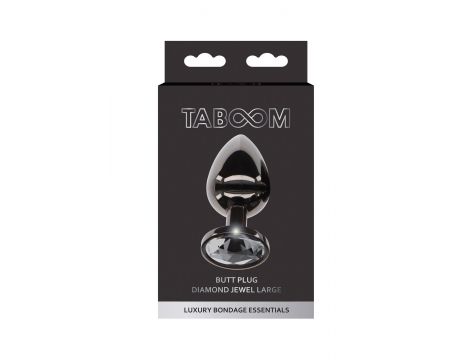 Korek analny aluminiowy Taboom z diamentem L czarny - 2