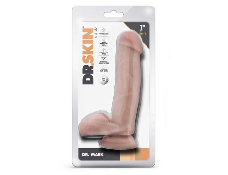 Dildo realistyczne Dr Skin Dr Mark 17 cm z jądrami beżowe - 4