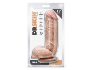 Dildo realistyczne Dr Skin Mr D beżowe z jądrami 21,6 cm