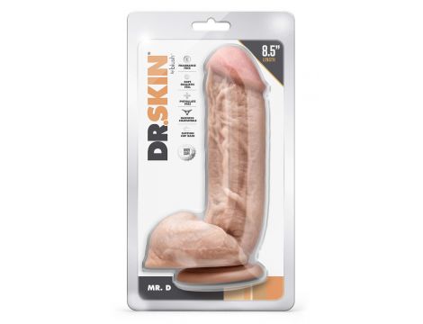 Dildo realistyczne Dr Skin Mr D beżowe z jądrami 21,6 cm