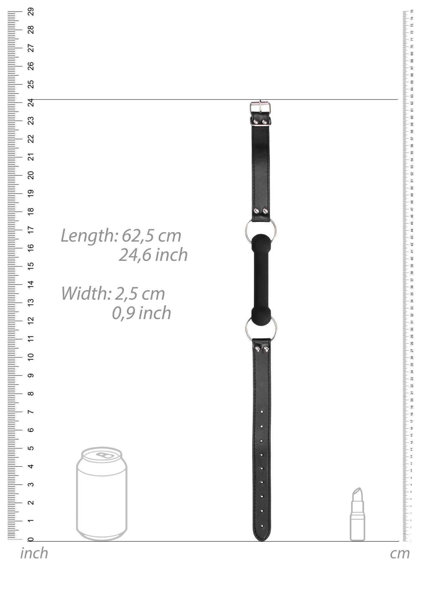 silicone bit gag - with adjustable bonded leather straps