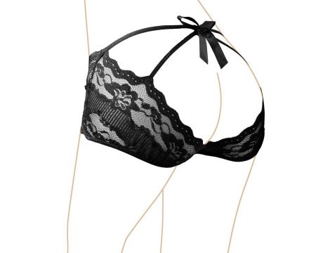 Stringi koronkowe z kokardą Cottelli Lingerie czarne S - 6